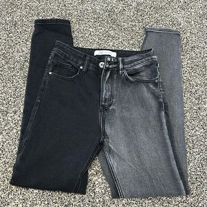 Skinny jeans dark black and light washed black